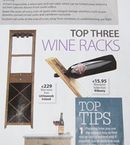 Woman's Way Magazine features our Wine Bottle Holder in the Top Three Wine Racks